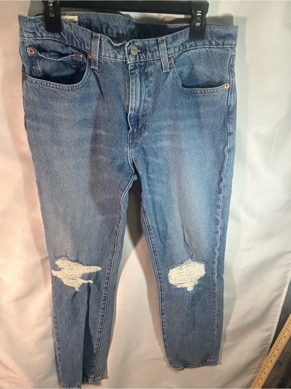Levi's Light Blue Distressed Boyfriend Jeans